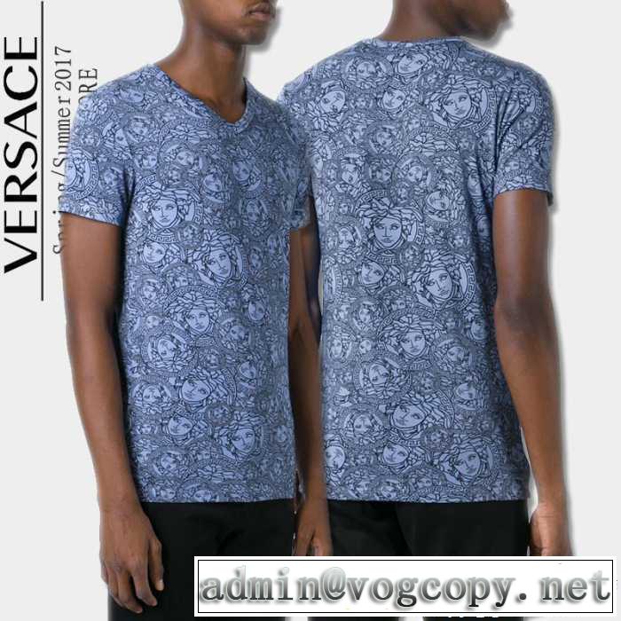 多色可選 17春夏 VERSACE ヴェルサーチ 極上の着心地 半袖Tシャツ