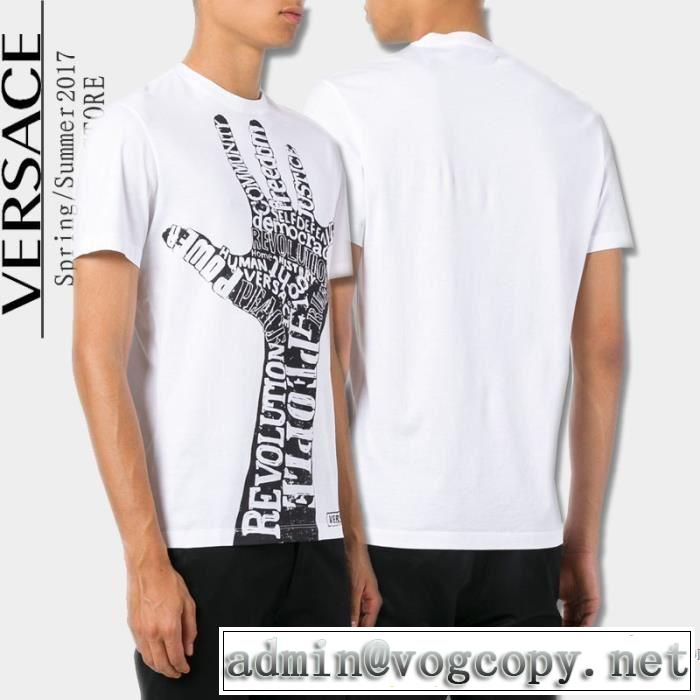 柔らかい手触り 2017 半袖Tシャツ 大人のおしゃれに VERSACE ヴェルサーチ 2色可選