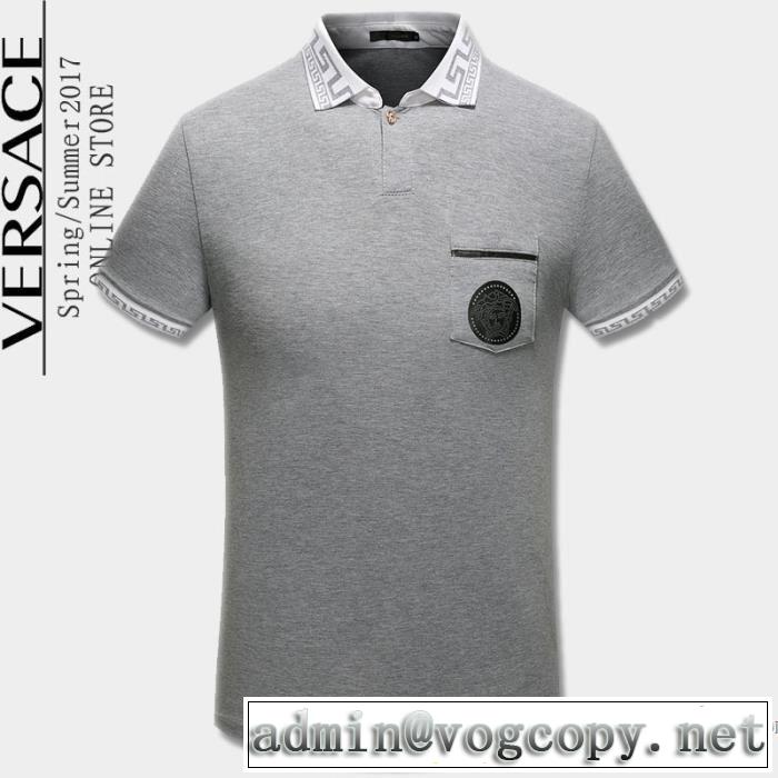 2色可選 VERSACE ヴェルサーチ 肌触りの気持ちい? 半袖Tシャツ 2017春夏 ポップ