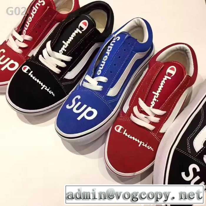 Vans X Champion X Supreme 2017ss高級ダウンのフィルパワーについて  old skool 男女兼用 4色可選 スニーカー