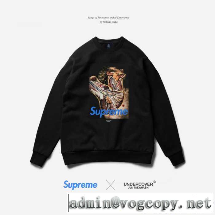 undercover&times;Supreme 2017 存在感のある ブラック プルオーバーパーカー