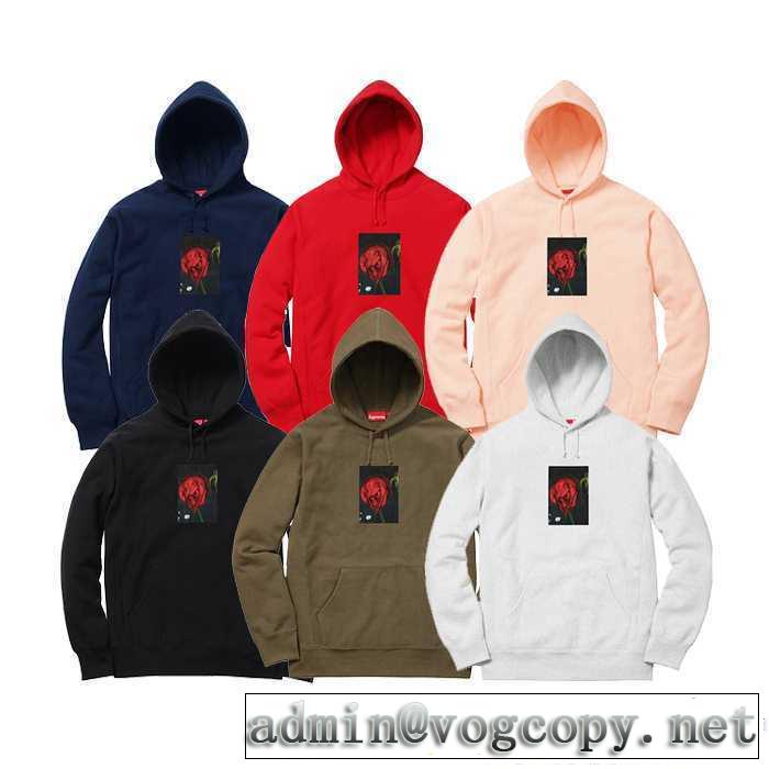 4色可選 supreme x Araki Rose プルオーバーパーカー 男女兼用 極上の着心地 17SS