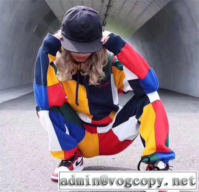 スタイリッシュな印象 2017秋冬 風合いの出る Supreme 17FW Patchwork Hooded Sweatshirt