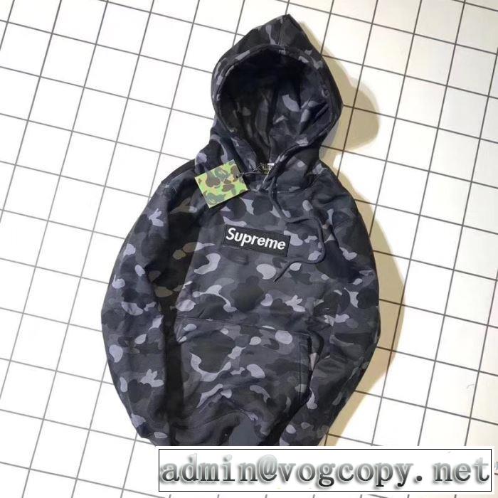 2色可選綺麗に決まるフォルム！2017秋冬季超人気 パーカー シュプリーム SUPREME