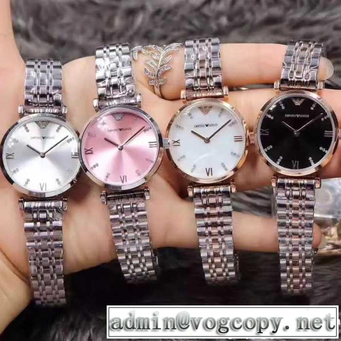2017新作アルマーニ ARMANI◆モデル愛用◆ 輸入クオーツムーブメント 女性用腕時計 ステンレス 32mm*8mm