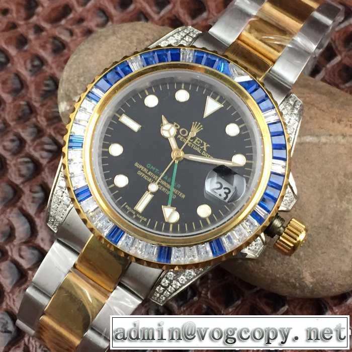 大注目！ ロレックス ROLEX ダイヤ付き時計ケース 日付表示 腕時計 2色可選 2017春夏