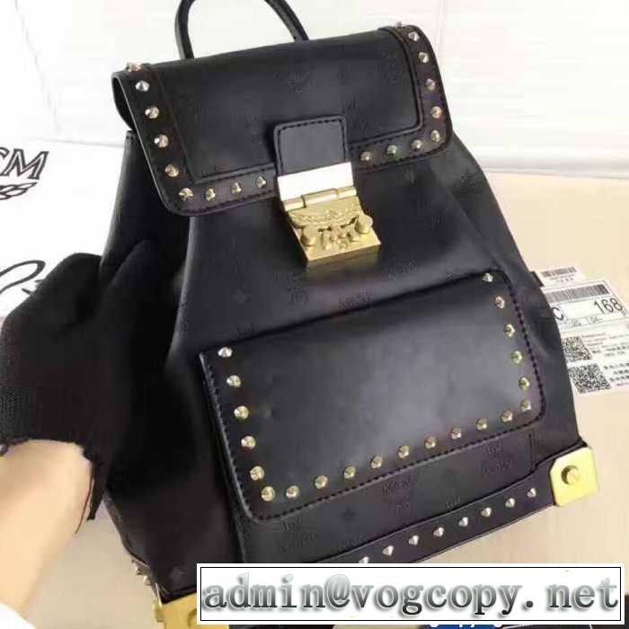 上品エムシーエムバッグコピーMCMリュックショルダー2WAYバックレザーななめ掛けショルダーリュックスタッズ通勤 お出かけ 旅行 