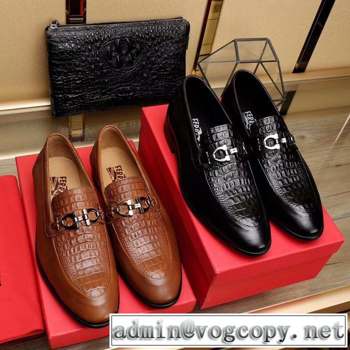 フェラガモ FERRAGAMO 2017秋冬季超人気  2色可選 革靴ファッション 人気