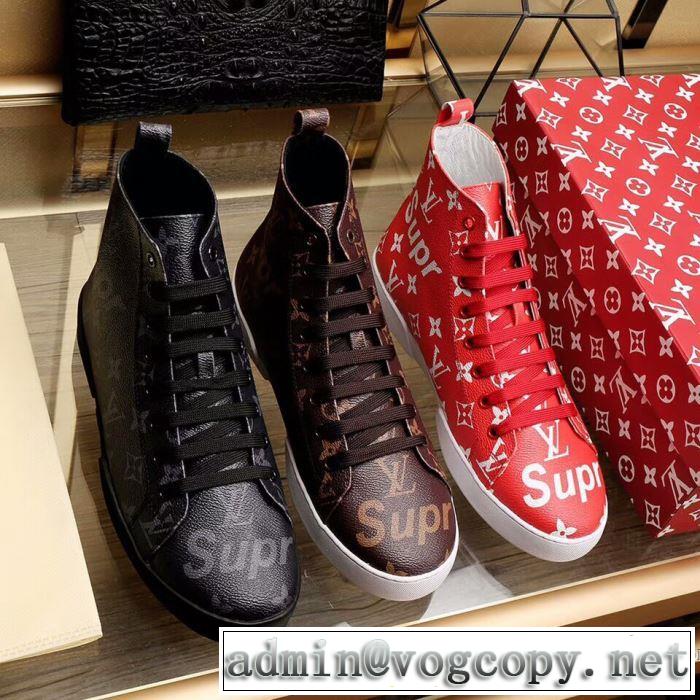 大人っぼい ルイ ヴィトン2017秋冬季超人気  LOUIS VUITTON ハイトップシューズ  3色可選