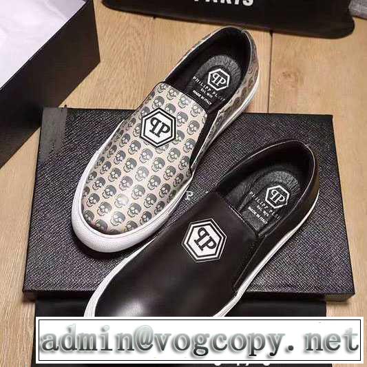  2017春夏 海外セレブ定番愛用フィリッププレイン PHILIPP PLEIN フラットシューズ 2色可選 大満足