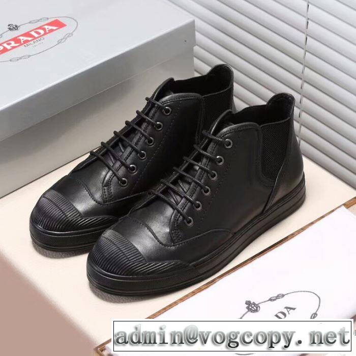 PRADA ハイトップシューズ 2色可選 綺麗に決まるフォルム！プラダ2017最新入荷