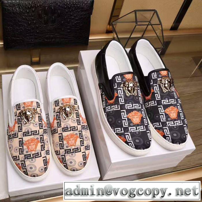 カジュアルシューズ  2色可選VERSACE ヴェルサーチ 魅力ファッション　