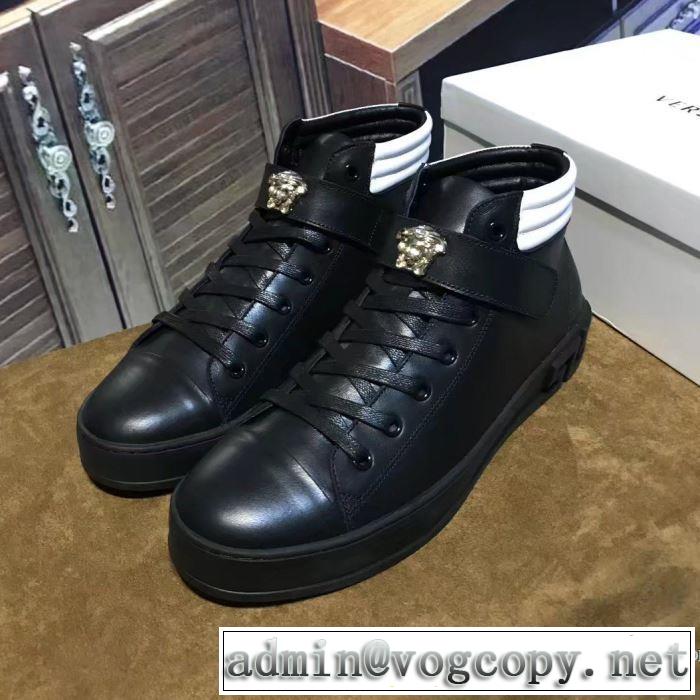 長く愛用できる ヴェルサーチ 2017秋冬季超人気 ハイトップシューズ  VERSACE