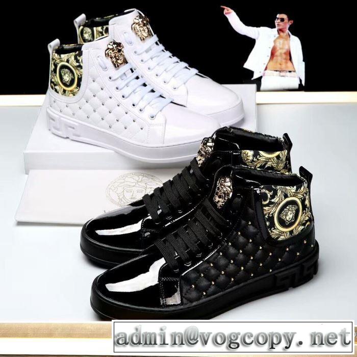 2色可選 人気定番2017ヴェルサーチ VERSACE ハイトップシューズ最安値に挑戦
