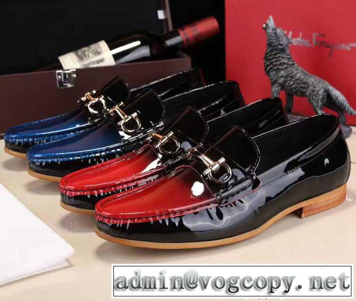  フェラガモ FERRAGAMO 目玉商品 2017年春夏2色可選 レザーシューズ靴 エナメル革