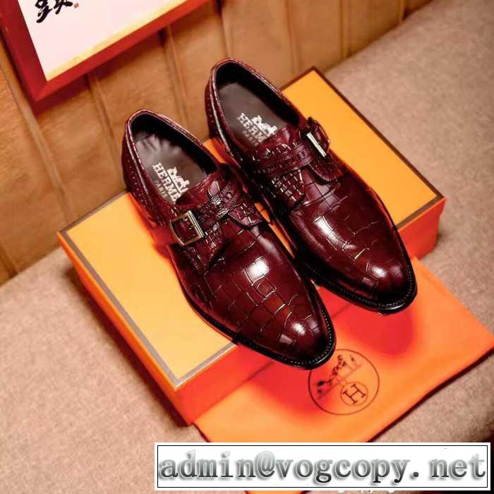 17SS エルメス HERMES 超人気専門店 お買い得品 ビジネスシューズ 2色可選 海外セレブ定番愛用