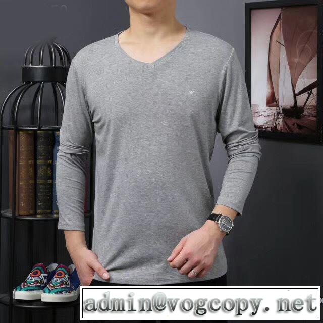 雑誌掲載アイテム 4色可選 長袖Tシャツ 魅惑 アルマーニ ARMANI 2017春夏