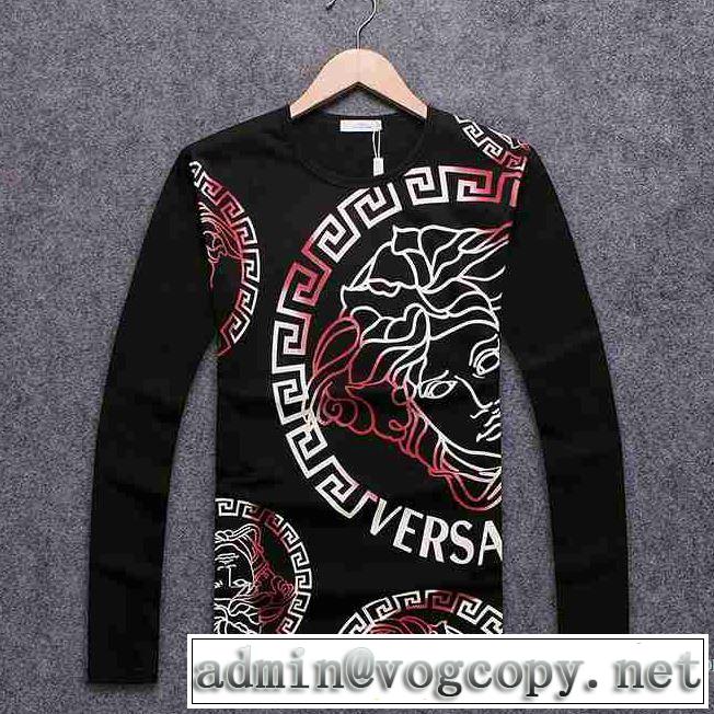 3色可選 2017春夏 ヴェルサーチ VERSACE 長袖Tシャツ 大絶賛の履き心地!