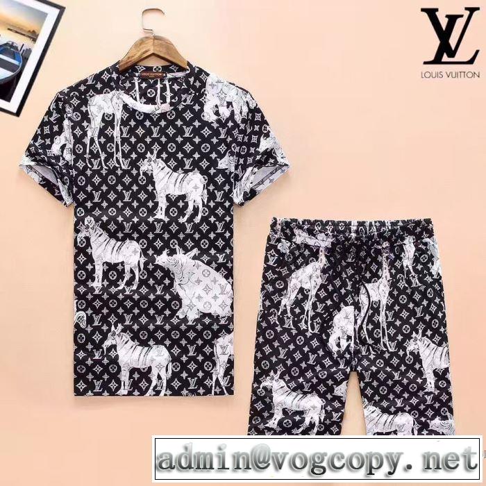 ルイ ヴィトンLOUIS VUITTON 半袖ポロシャツ 上下セット 2色可選2017春夏 美品！