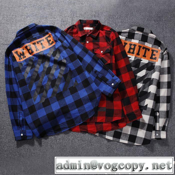  主役級のアイテムOff-White2018新品入荷 オフホワイト 3色可選チェックシャツ人気急上昇中