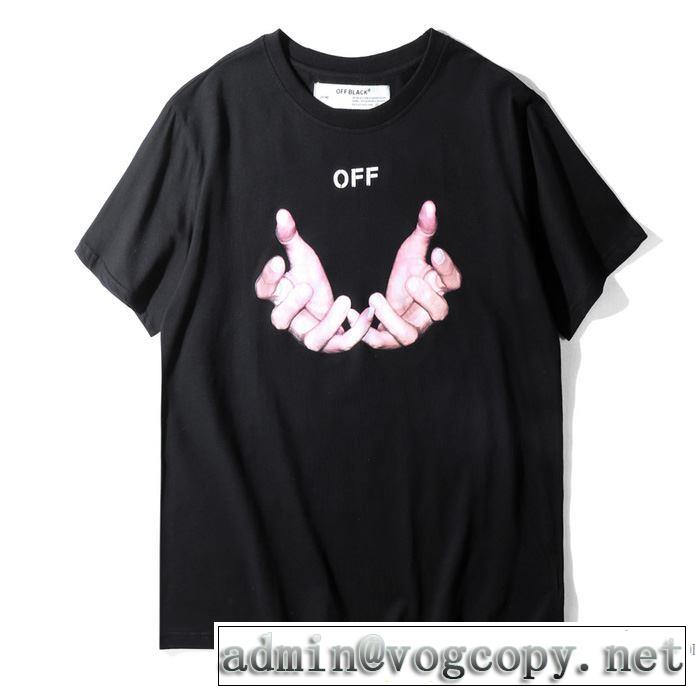 個性派2018春夏新作Off-WhiteTシャツ/半袖2色可選◆モデル愛用◆  オフホワイト