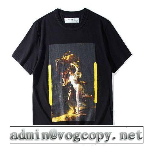 ファッション度アップ半袖Tシャツ Off-White オフホワイト 2色可選ミックス感が溢れる