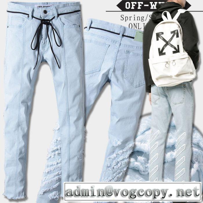  2018着回し度高めアイテム! Off-White オフホワイト高級感溢る  ジーンズ 人気定番