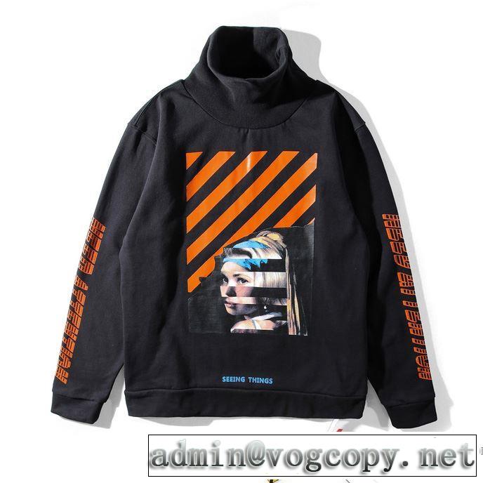 人気新品★超特価★ 2018春夏新作Off-White オフホワイトハイネックパーカー
