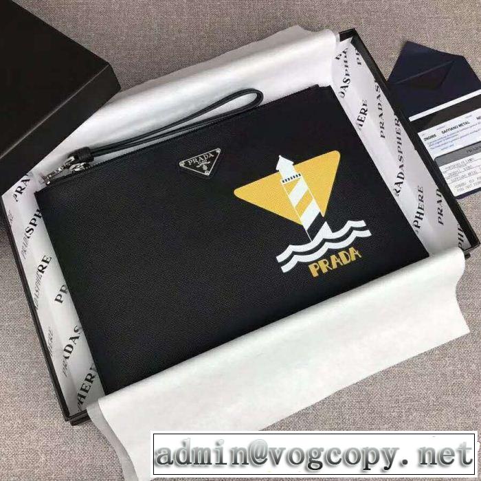 2018秋冬の定番新品到来! プラダ芸能人愛用 PRADA 2色可選 ポーチ冬季限定販売