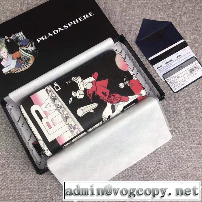  2018新品入荷  財布美品*入手困難 プラダ 欧米韓流 PRADA 大人っぽく知的な