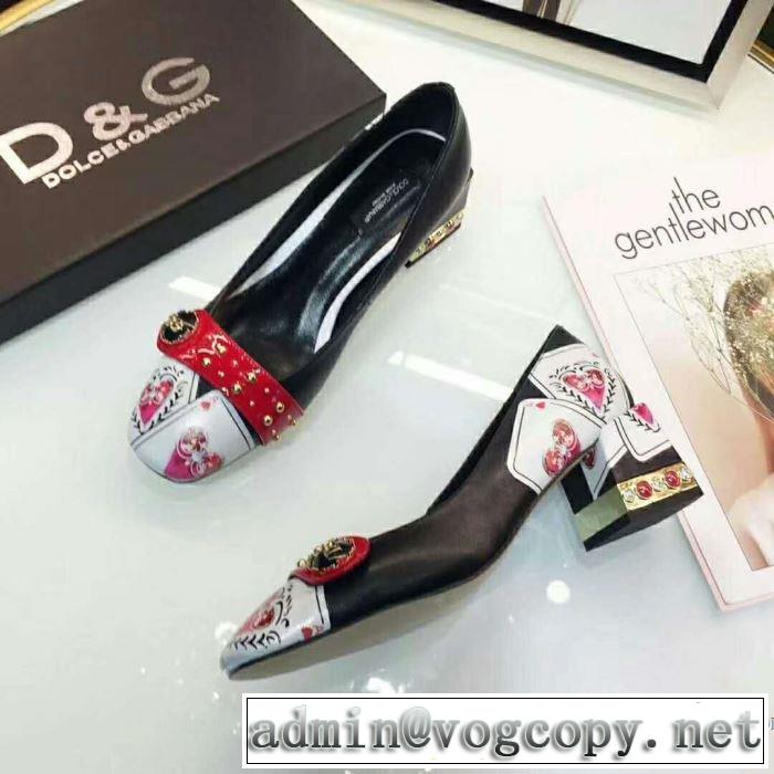 上質な素材採用ドルチェ＆ガッバーナ Dolce&Gabbana 2018春夏新作 2色選択可 太ヒール/スティックヒール