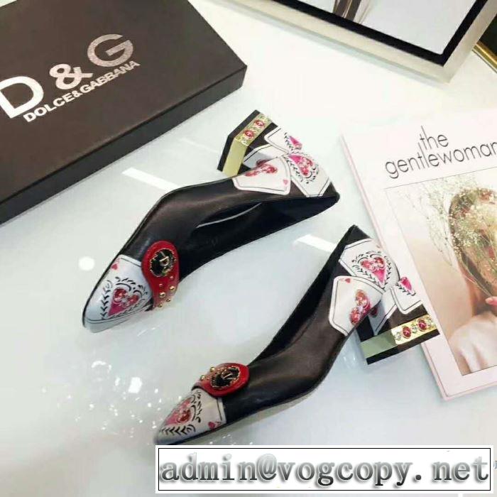 上質な素材採用ドルチェ＆ガッバーナ Dolce&Gabbana 2018春夏新作 2色選択可 太ヒール/スティックヒール
