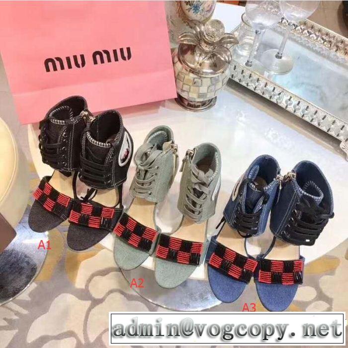 注目美品ミュウミュウ MIUMIU2018新品入荷 パンプス 多色可選 人気デザインで欲しい