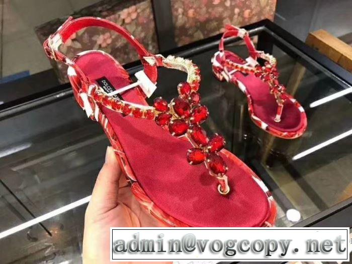 サンダル 3色可選 希少価値大！ ドルチェ＆ガッバーナ Dolce&Gabbana 2018春夏新作