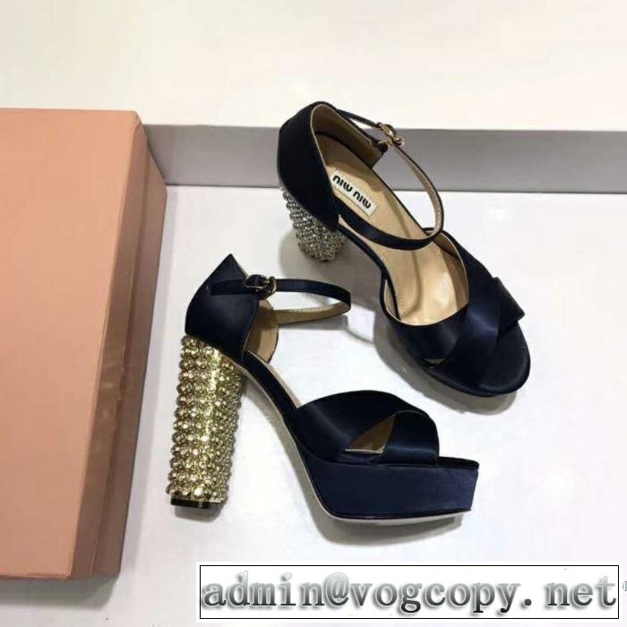 大人キレイに仕立てる ミュウミュウ MIUMIU 2018春夏新作 サンダル 2色可選