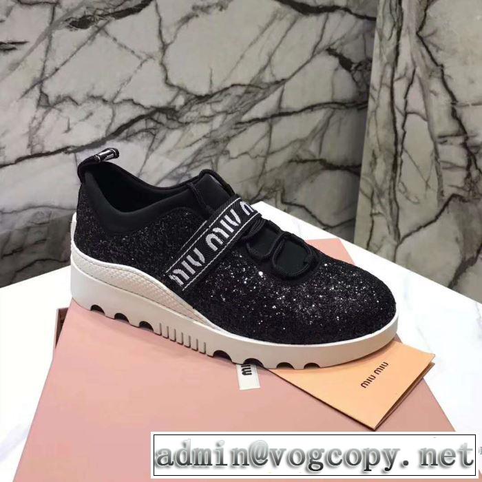 多色可選 2018春夏新作スニーカー、靴 ミュウミュウ MIUMIU 大人っぽい