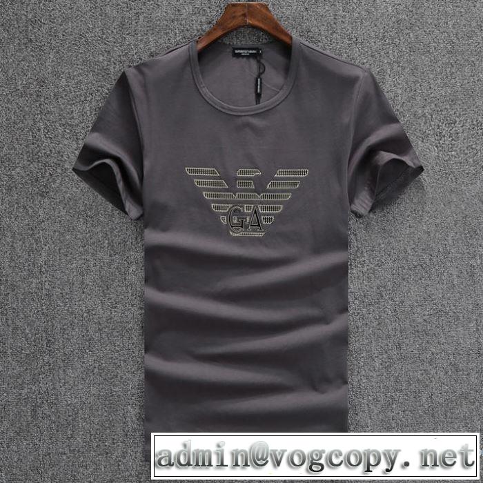 シンプル 2018春夏新作 半袖Tシャツ 3色可選 アルマーニ ARMANI ★安心★追跡付