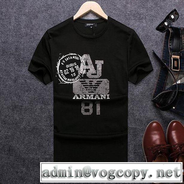 3色可選 肌に馴染みやすい 2018春夏新作 アルマーニ ARMANI 半袖Tシャツ プレゼントに