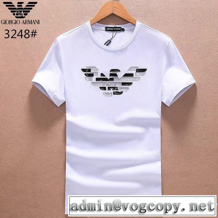 流行っている 2018春夏新作 半袖Tシャツ アルマーニ ARMANI 3色可選 カジュアル