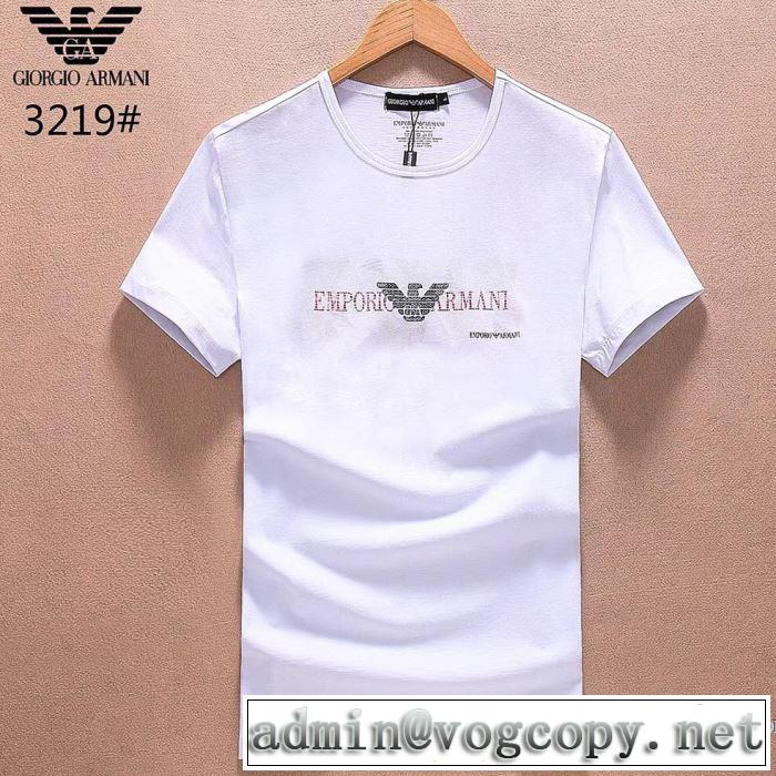 2018春夏新作 芸能人愛用 アルマーニ ARMANI 柔らかい手触り 半袖Tシャツ 3色可選