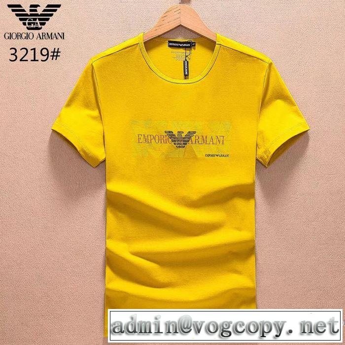 2018春夏新作 芸能人愛用 アルマーニ ARMANI 柔らかい手触り 半袖Tシャツ 3色可選