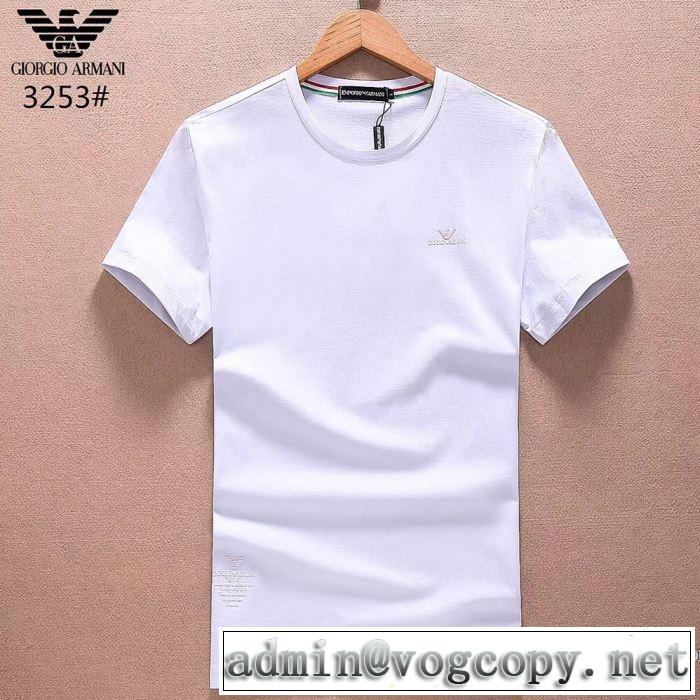 着回し度抜群 アルマーニ ARMANI 2018春夏新作 半袖Tシャツ 3色可選 ファッションの最先端！
