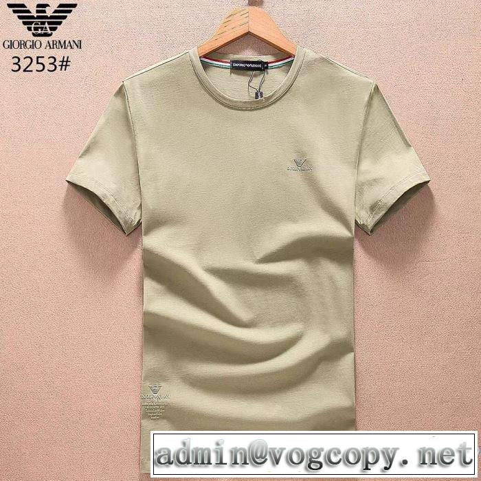 着回し度抜群 アルマーニ ARMANI 2018春夏新作 半袖Tシャツ 3色可選 ファッションの最先端！