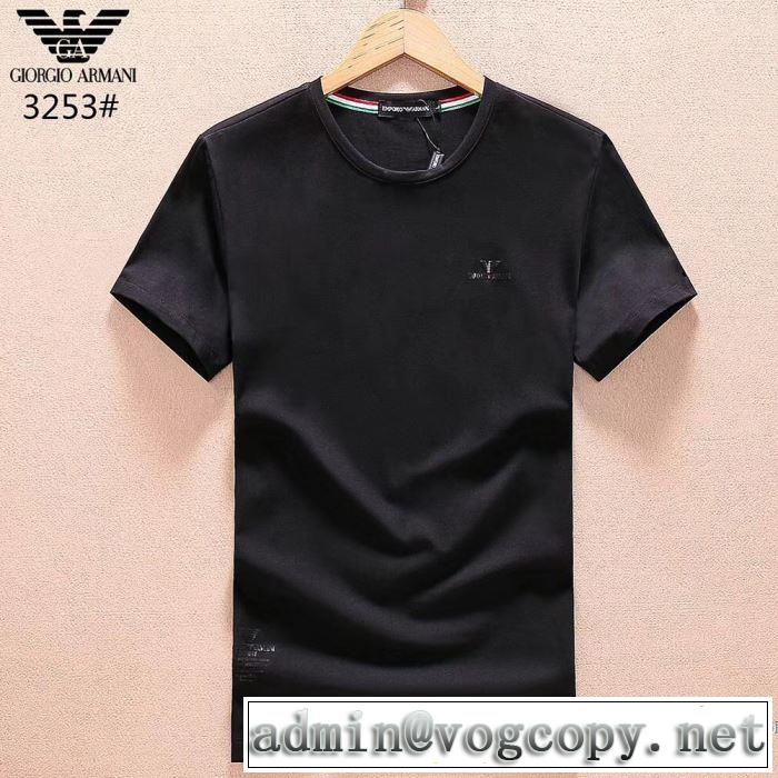 着回し度抜群 アルマーニ ARMANI 2018春夏新作 半袖Tシャツ 3色可選 ファッションの最先端！