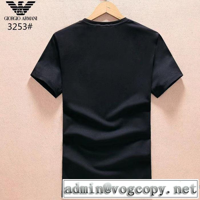着回し度抜群 アルマーニ ARMANI 2018春夏新作 半袖Tシャツ 3色可選 ファッションの最先端！