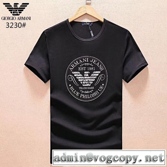 シンプル 2018春夏新作 半袖Tシャツ 3色可選 アルマーニ ARMANI 希少性の高い