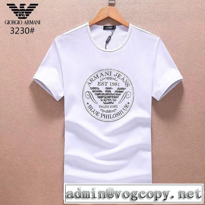 シンプル 2018春夏新作 半袖Tシャツ 3色可選 アルマーニ ARMANI 希少性の高い