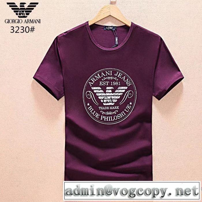 シンプル 2018春夏新作 半袖Tシャツ 3色可選 アルマーニ ARMANI 希少性の高い