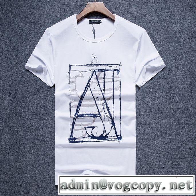 しわになりにくい 一味違うデザイン 2色可選 2018春夏新作 アルマーニ ARMANI 半袖Tシャツ