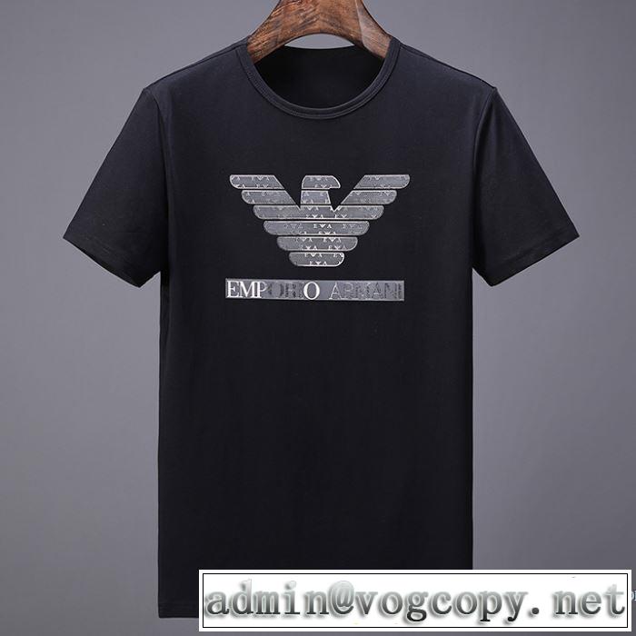 アルマーニ ARMANI 半袖Tシャツ 有名人同じアイテム 2色可選 2018春夏新作 肌に馴染みやすい